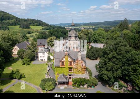 Luftaufnahme, Schloss und Ramholz, Ramholz, Schluechtern, Hessen