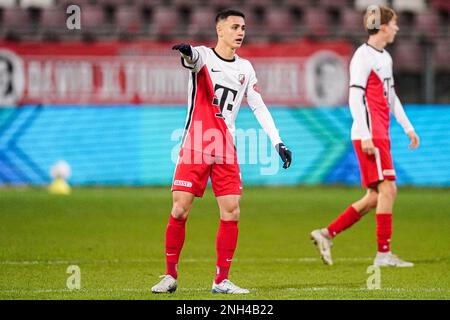 UTRECHT, NIEDERLANDE - FEBRUAR 20: Eliano Reijnders vom Jong FC Utrecht während des niederländischen Keukenkampioendivisie-Spiels zwischen dem Jong FC Utrecht und dem NAC Breda im Stadion Galgenwaard am 20. Februar 2023 in Utrecht, Niederlande (Foto von Joris Verwijst/Orange Pictures) Stockfoto