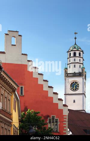 Der Blaserturm ist ein historischer Anblick in der Stadt Ravensburg. Ravensburg, Baden-Württemberg, Deutschland Stockfoto