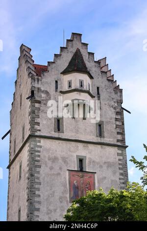 Der Frauentor ist ein historischer Anblick in der Stadt Ravensburg. Ravensburg, Baden-Württemberg, Deutschland Stockfoto