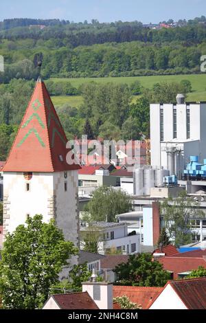 Obertor ist ein historischer Anblick in der Stadt Ravensburg. Ravensburg, Baden-Württemberg, Deutschland Stockfoto