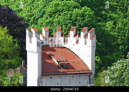 Obertor ist ein historischer Anblick in der Stadt Ravensburg. Ravensburg, Baden-Württemberg, Deutschland Stockfoto