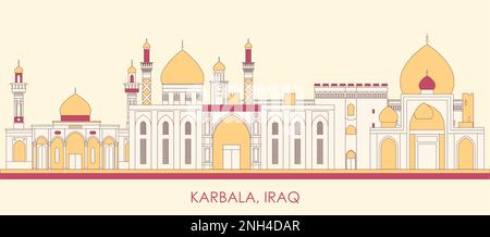 Cartoon Skyline Panorama der Stadt Karbala, Irak - Vektordarstellung Stock Vektor