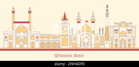 Cartoon Skyline Panorama der Stadt Isfahan, Iran - Vektordarstellung Stock Vektor