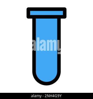 Symbollinie des Laborkolbens isoliert auf weißem Hintergrund. Schwarzer, flacher Klassiker mit modernem Umriss. Lineares Symbol und bearbeitbare Kontur. Einfach und Pixel pe Stock Vektor