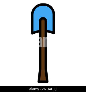 Symbol „Schaufellinie“ isoliert auf weißem Hintergrund. Schwarzer, flacher Klassiker mit modernem Umriss. Lineares Symbol und bearbeitbare Kontur. Einfach und pixelförmig Stock Vektor