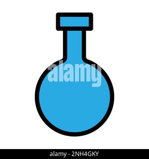 Symbollinie des Laborkolbens isoliert auf weißem Hintergrund. Schwarzer, flacher Klassiker mit modernem Umriss. Lineares Symbol und bearbeitbare Kontur. Einfach und Pixel pe Stock Vektor