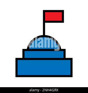 Symbollinie der Regierung isoliert auf weißem Hintergrund. Schwarzer, flacher Klassiker mit modernem Umriss. Lineares Symbol und bearbeitbare Kontur. Einfach und Pixel p Stock Vektor