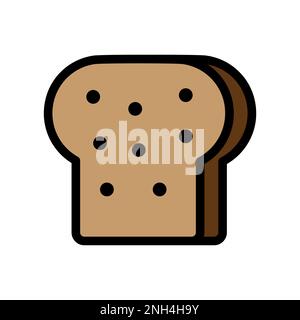 Symbol für Brottoast-Linie isoliert auf weißem Hintergrund. Schwarzer, flacher Klassiker mit modernem Umriss. Lineares Symbol und bearbeitbare Kontur. Einfach und Pixel Stock Vektor