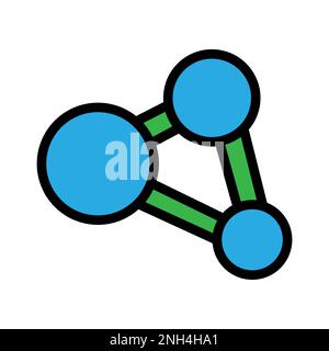Molekülsymbollinie isoliert auf weißem Hintergrund. Schwarzer, flacher Klassiker mit modernem Umriss. Lineares Symbol und bearbeitbare Kontur. Einfach und Pixel pro Stock Vektor