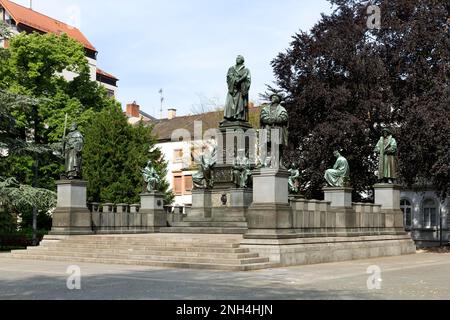 Luther-Denkmal in den Stadtmauern, Künstler Ernst Rietschel, Würmer, Rheinland-Pfalz, Deutschland Stockfoto