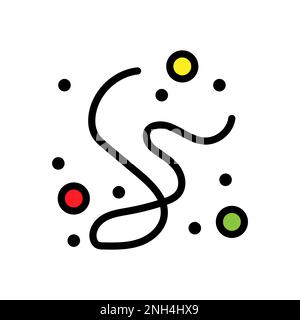 Medizinische Virus-Symbollinie isoliert auf weißem Hintergrund. Schwarzer, flacher Klassiker mit modernem Umriss. Lineares Symbol und bearbeitbare Kontur. Einfach und pixelig Stock Vektor