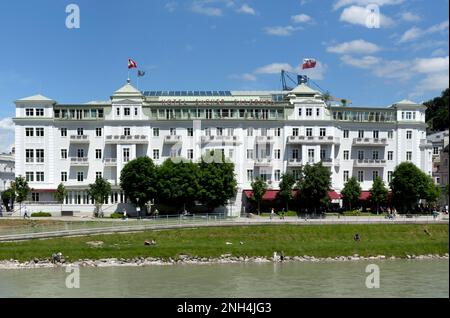 Hotel Sacher, früher Hotel dAutriche oder Oesterreichischer Hof, Salzburg, Österreich Stockfoto