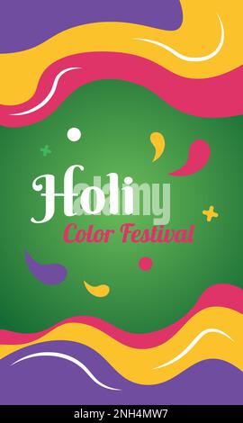 Farbiges vertikales Poster von Holi Festival Vector Stock Vektor
