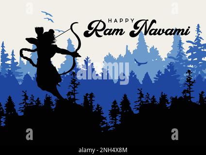 Frohes RAM Navami Festival in Indien. Design-Vorlage für Banner des RAM Navami Indian Festival. Stock Vektor