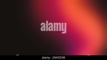 Leuchtend roter orangefarbener Farbverlauf auf schwarzem Hintergrund, körniger Farbverlauf leuchtende Farbkurve, Kopierbereich Stockfoto