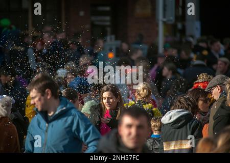 Karneval der Binche Lundi Gras Stockfoto