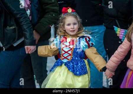 Karneval der Binche Lundi Gras Stockfoto