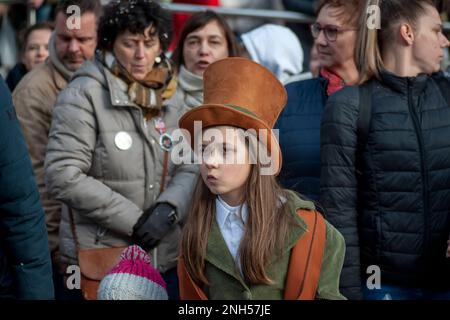 Karneval der Binche Lundi Gras Stockfoto