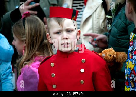 Karneval der Binche Lundi Gras Stockfoto