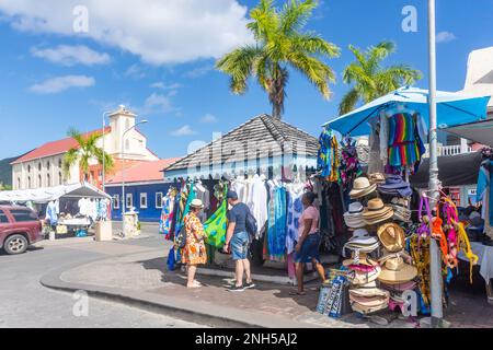 Einkaufsbummel, Philipsburg Market Place, Wilhelminastraat, Philipsburg, St. Maarten, St. Martin, Kleine Antillen, Karibik Stockfoto