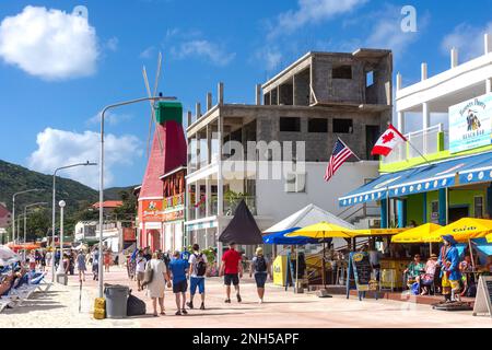 Die Promenade, Philipsburg, St. Maarten, St. Martin, Kleine Antillen, Karibik Stockfoto