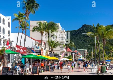 Die Promenade, Philipsburg, St. Maarten, St. Martin, Kleine Antillen, Karibik Stockfoto
