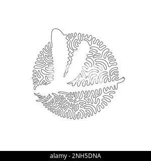 Eine lockige, einzeilige Zeichnung einer niedlichen Libelle abstrakte Kunst. Durchgehende Linienzeichnung als Entwurfsvektor zur Darstellung der transparenten Flügel-Libelle Stock Vektor