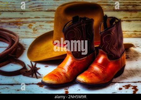 Kleine Cowboystiefel Stockfoto