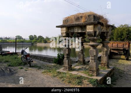 31. Januar 2023, Aundh im Bezirk Satara in Maharashtra, Indien. Es gibt die vielen antiken Schrein-Tempel. Dieser Tempel ist sehr beliebt für seinen Historiker Stockfoto