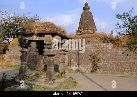 31. Januar 2023, Aundh im Bezirk Satara in Maharashtra, Indien. Es gibt die vielen antiken Schrein-Tempel. Dieser Tempel ist sehr beliebt für seinen Historiker Stockfoto