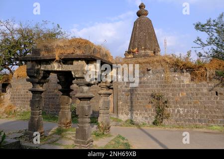 31. Januar 2023, Aundh im Bezirk Satara in Maharashtra, Indien. Es gibt die vielen antiken Schrein-Tempel. Dieser Tempel ist sehr beliebt für seinen Historiker Stockfoto