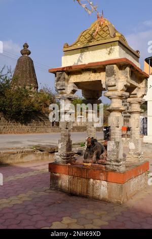 31. Januar 2023, Aundh im Bezirk Satara in Maharashtra, Indien. Es gibt die vielen antiken Schrein-Tempel. Dieser Tempel ist sehr beliebt für seinen Historiker Stockfoto