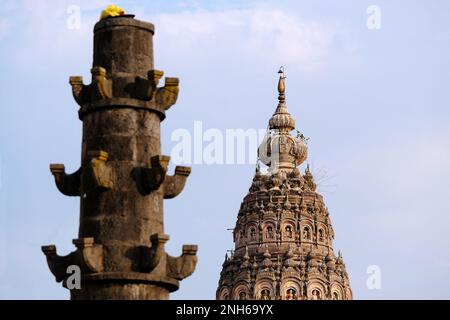 31. Januar 2023, Aundh im Bezirk Satara in Maharashtra, Indien. Es gibt die vielen antiken Schrein-Tempel. Dieser Tempel ist sehr beliebt für seinen Historiker Stockfoto