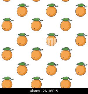 Süßes, nahtloses Muster in Orange im Doodle-Stil. Vektor handgezeichnet Cartoon Orange Illustration. Handgezeichnete Skizze von Orange. Muster für Kinderkleidung. Stock Vektor