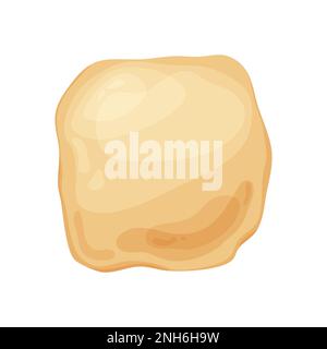 Frischer Rohteig zum Backen. Hausgemachtes, leckeres Brot. Karikatur aus hölzernen Küchen-Rollnadeln. Vektordarstellung für Menü, Café, Restaurant Stock Vektor