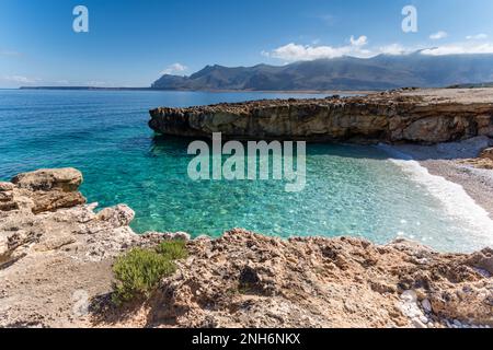 Strand von Agliareddi, Sizilien Stockfoto