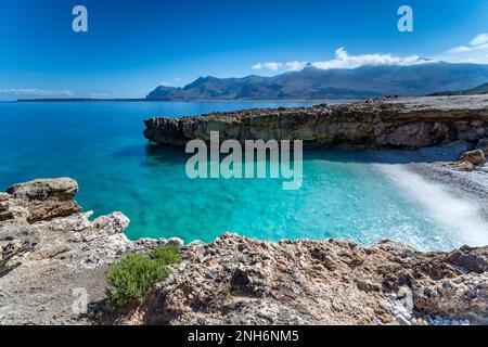 Strand von Agliareddi, Sizilien Stockfoto