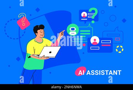 Chatbot ai Assistant, Online-Support und -Konversation Stock Vektor