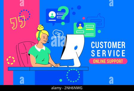 Kundensupport und Live-Assistent eines professionellen Agenten Stock Vektor