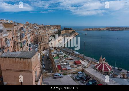Panoramablick auf Valletta, Hauptstadt von Malta Stockfoto