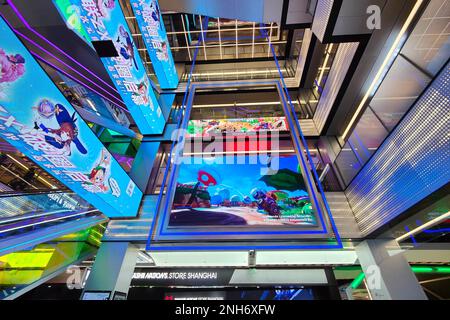 SHANGHAI, CHINA - 21. FEBRUAR 2023 - Ein allgemeiner Überblick über den 2-dimensionalen IP-Speicher in Shanghai, China, 21. Februar 2023. Bailian ZX kreatives Interesse Stockfoto