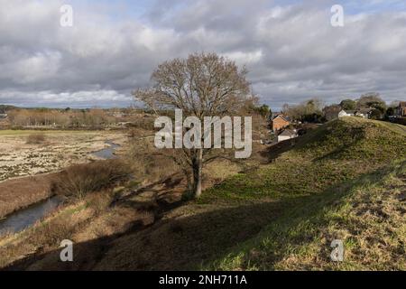 „Bloody Bank“, Wareham, historische Marktstadt am Fluss Frome, archäologische Ausgrabungen liefern Beweise für eine römische Siedlung, Dorset, England Stockfoto