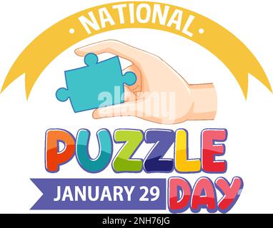 National Puzzle Day Banner Design Illustration Stock Vektor