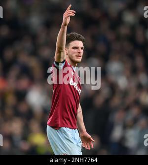 19. Februar 2023 - Tottenham Hotspur / West Ham United - Premier League - Tottenham Hotspur Stadium West Ham's Declan Rice während des Premier League-Spiels gegen Tottenham. Bild : Mark Pain / Alamy Live News Stockfoto