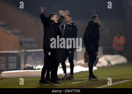 Colchester United Head Coach Matt Bloomfield - Colchester United / Walsall, Sky Bet League Two, JobServe Community Stadium, Colchester, Großbritannien - 14. Februar 2022 nur redaktionelle Verwendung - es gelten Einschränkungen für DataCo Stockfoto