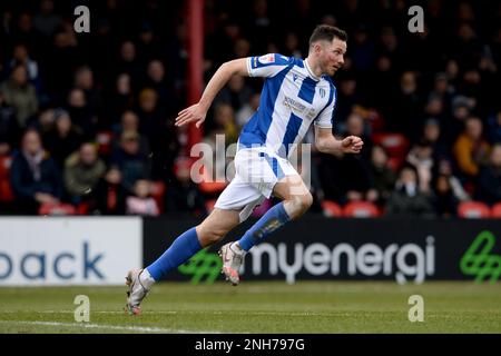 Tom Hopper von Colchester United – Grimsby Town V Colchester United, Sky Bet League Two, Blundell Park, Cleethorpes, Großbritannien – 11. Februar 2023 nur redaktionelle Verwendung – es gelten Einschränkungen für DataCo Stockfoto