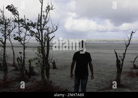 Wunderschönes Reiseziel henrys Inselstrand nahe Bakkhali in der Nähe der sundarbans in westbengalen, indien Stockfoto