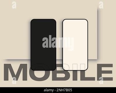 Mobile Simple Design, Phone Device Mockup in minimalistischem Design Stock Vektor