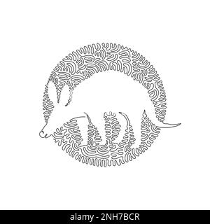 Durchgehende, einzeilige Zeichnung der abstrakten Kunst von Standing Aardvark. Einzeilige bearbeitbare Vektordarstellung geschickter Bagger aardvark Stock Vektor